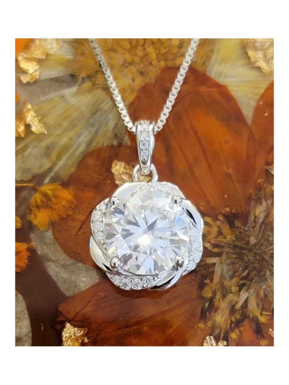4 CT Moissanite Round Pendant 925 Sterling Silver Necklace GRA NWT